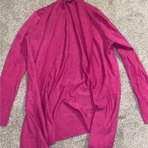 Talbots Women's Merino Wool Pink Open Front Cardigan Sweater